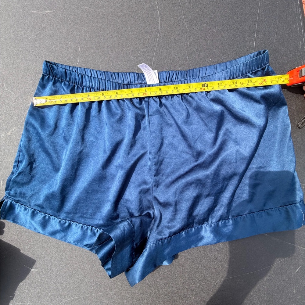 stars above Deep Navy Blue Elastic Waist Shorts